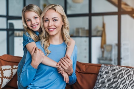 Mother and Daughter Smiling